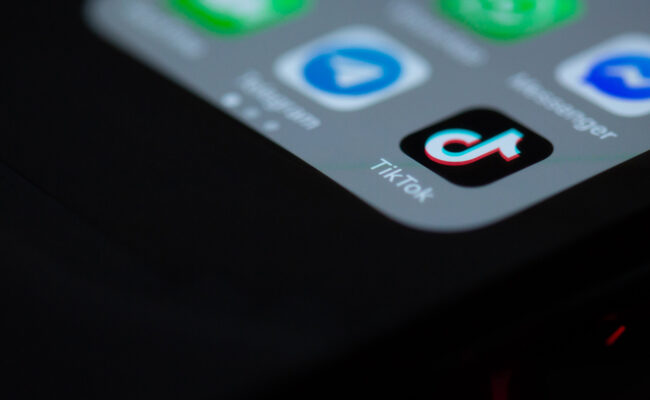 Cell Phone Displaying TikTok App Icon